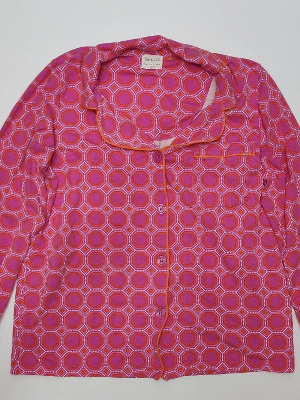 BedHead PJs x Trina Turk Womens Small Pink Orange Geometric Pajama Set